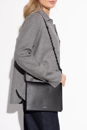 Jil Sander Tangle Flat Medium Shoulder Bag, Womens, Black