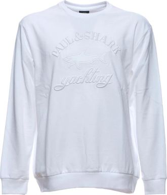 Paul & Shark Sweatshirt - Heren - Sweatshirts - Wit - 3XL - Katoen - Hoodies & sweatvesten