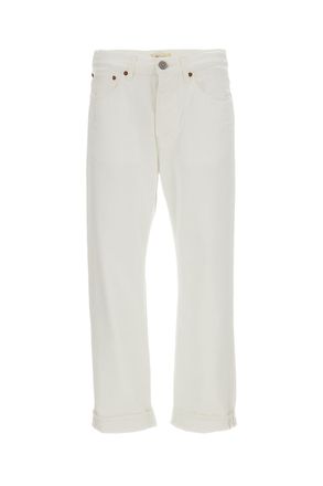 TELA GENOVA White Rodolfo/4F Selvedge Cotton 5-Pocket Jeans