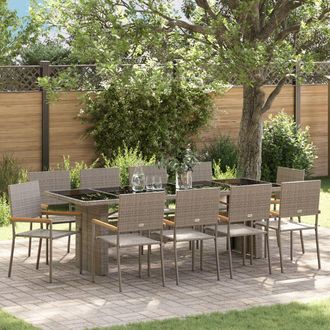 vidaXL Conjunto De Comedor De Jard&iacute;n 11 Pcs Gris Polirat&aacute;n Vidaxl