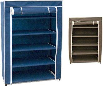 Trade Shop Trade Shop - Zapatero De Camping Plegable De Colores De Metal Y Tela 60x30x88cm