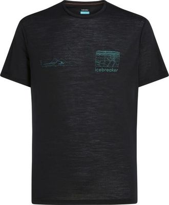Icebreaker Merino Blend 125 Cool-Lite Sphere S/S Tee Trail Merinoshirt für Herren | schwarz
