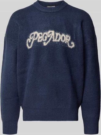 Pegador Strickpullover mit gerippten Abschlüssen in Marine, Größe XXL