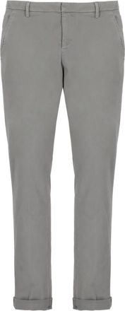 Dondup Grijze Katoenen Broek met Zakken - Heren - Chinos - Grijs - W34 - Katoen - Broeken