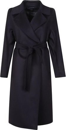 Max Mara Resina Coat - Dames - Jas met riem - Blauw - XS - Wol - Jassen