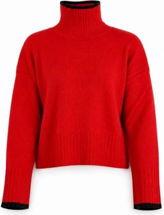 Pinko Falkland Turtleneck Sweater - Dames - Coltruien - Rood - XS - Wol - Truien & Vesten