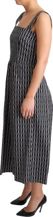 Dolce & Gabbana Womens Black White Pattern Cotton A-Line Dress