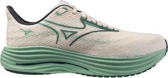 Mizuno Mens Wave Rider 29 Running Shoes In White Bistro Green