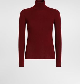 Dolce & Gabbana Ribbed Cashmere Turtleneck Pullover - Woman Sweaters And Cardigans Burgundy 36
