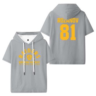 Generic Heated Rivalry Rozanov 81 Merch Hooded T-Shirts Unisex Short Sleeve Tee Casual Clothes (M,Grey)