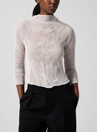 Issey Miyake Womens Chiffon Twist long-sleeve top