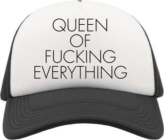 Generic Queen of F*cking Everything Unisex Breathable Half Mesh Cap Hat Baseball Cap Sport Active Black One Size