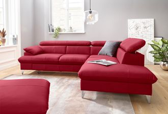 Cotta Ecksofa »Caluso L-Form« mit Kopfteilverstellung, wahlweise mit Bettfunktion & Bettkasten