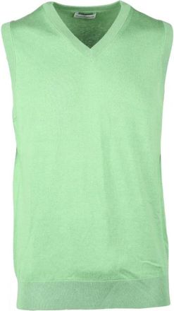 Ballantyne Gebreid vest - Heren - Spencers - Groen - 2XL - Katoen - Truien & Vesten