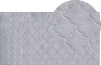 Beliani Beliani - Alfombra Gris 80 X 150 Cm Poli&eacute;ster Piel Sint&eacute;tica Conejo Reja Pelo Largo Gharo