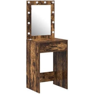 vidaXL Mesa De Tocador Con Caj&oacute;n Roble Ahumado 50 X 41 X 135 Cm Vidaxl