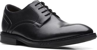 Clarks Un Hugh Lace Zwarte Leren Schoenen - Heren - Nette schoenen - Zwart - 41 EU - Leer - Schoenen