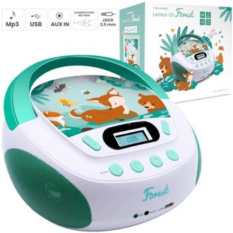 Metronic Boombox Forest Kids Stereo Lettore Cd Mp3 Usb Aux-In Per Bambini