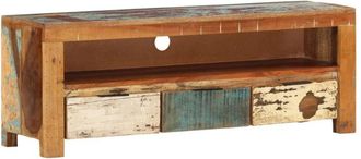 vidaXL Mobile Porta TV 110x30x40 cm in Legno Massello di Recupero vidaXL