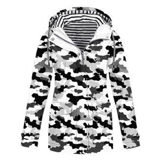 Generic Womens Puffer Jacket Print Rain Jacket Women Zip Up Casual Hoodies Lightweight Windbreaker Jackets Long Sleeve Coat Travel Jackets Womens Denim Jacket
