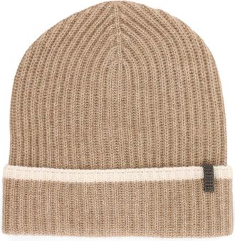 Brunello Cucinelli Ribbed Cashmere Hat-Donna