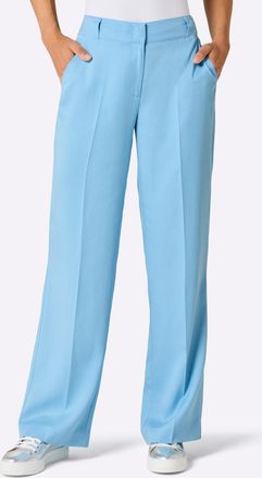 Cr&eacute;ation L Palazzohose CREATION L PREMIUM, Damen, Gr. 36, Normalgr&ouml;ssen, aqua, 90% Lyocell, 10% Leinen, unifarben, Hosen Palazzohose