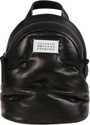Maison Margiela Compact Leather Backpack With Chain Strap