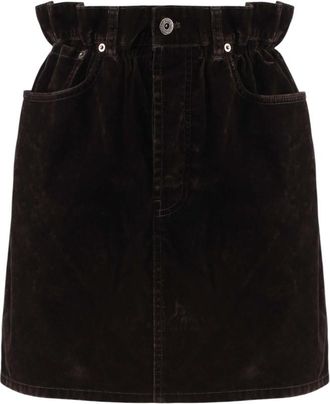 Miu Miu Brown Solid Mini Skirt