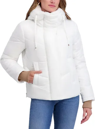 Kensie Mixed Quilt Puffer Jacket