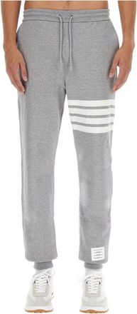 Thom Browne Classic Loopback 4-Bar Trainingsbroeken - Heren - Sweatpants - Grijs - L - Katoen - Broeken