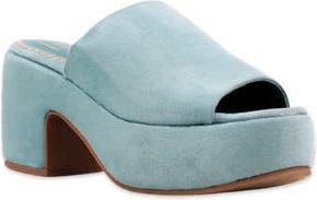 Shushop Gypsy Platform Slide Sandal in Aqua Suede at Nordstrom Rack, Size 8.5