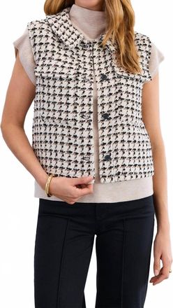 FDJ Tweed Vest In Ivory Black