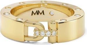 Melinda Maria Ashley Smooth Lock Ring in Gold-White at Nordstrom, Size 10