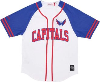 Mitchell & Ness NHL Oefendag Knoopsluiting Jersey - Heren - Fitness - Veelkleurig - S - Katoen - Fitness
