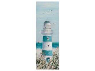 Schubiger M&ouml;bel Bild Blauweisser Leuchtturm