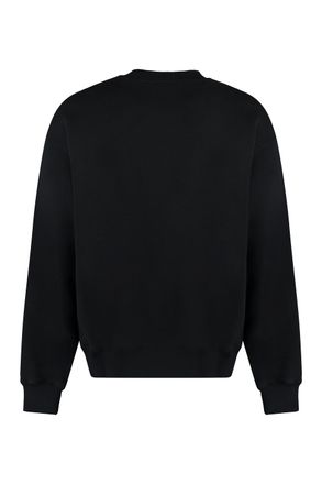 Off-white Mens Cotton Crew-neck Sweatshirt - Black - Size Large
