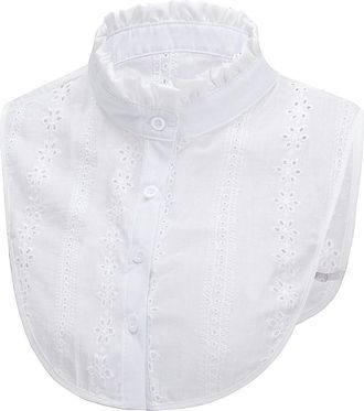 Generic Women Half Shirt Blouse Top Style 04 Detachable Fake Collar Elegant Shirt False Collar Dickey Crop Top Blouse Bib Cropped Shirts to Wear with Jumper P