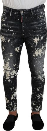 Dsquared2 Dsquared&sup2; Wash Splash Print Skinny blue Mens Jeans (Pre-Owned)