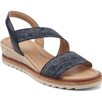 Easy Spirit Sabina Wedge Sandal in Dark Blue at Nordstrom, Size 6.5