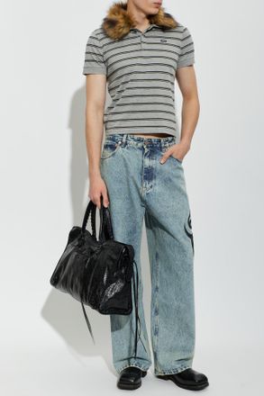 VETEMENTS Jeans With Print, Mens, Blue