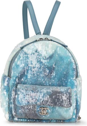 Chanel Tricolour Blue Sequin Waterfall Backpack