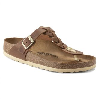 Birkenstock Womens Gizeh Braided Sandal In Cognac