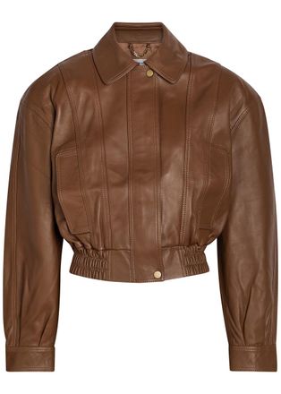 Ronny Kobo Samson Panelled Leather Jacket - Brown - M (UK12 / M)