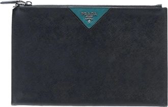 Prada Pre-owned Clutches, female, Black, Size: ONE SIZE Pre-owned Zip Pouch