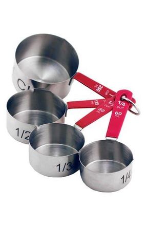 Berghoff INTERNATIONAL 4-Piece Stainless Steel Measuring Cups in Silver/Red at Nordstrom Rack