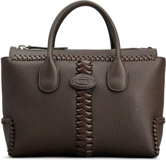 Tod's Di logo-patch leather tote bag - women - Leather - One Size - Brown