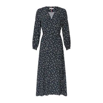 Tommy Hilfiger Bloemen Midi Wikkeljurk - Dames - Casual kleedjes - Veelkleurig - XS - Kleedjes