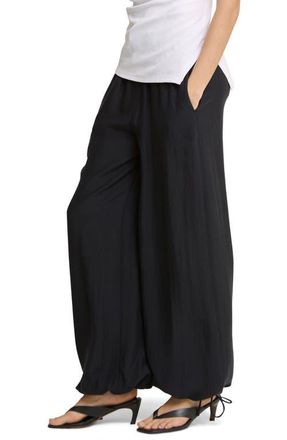 Nobody's Child Violet Cuffed Wide Leg Trousers in Black at Nordstrom, Size 12