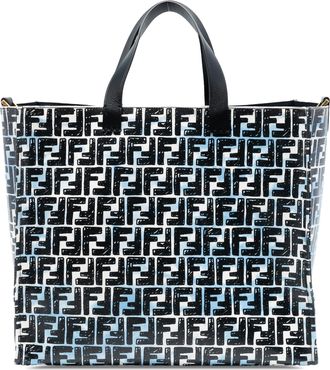 Fendi Pre-owned Womens Joshua Vides Zucca Coated Canvas Cloudy Shopper Satchel - Black Textile - One Size