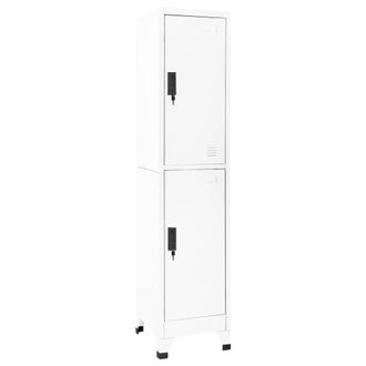 Berkfield Home Locker Cabinet White 38x45x180 cm Steel | Size: 38 x 45 x 180 cm